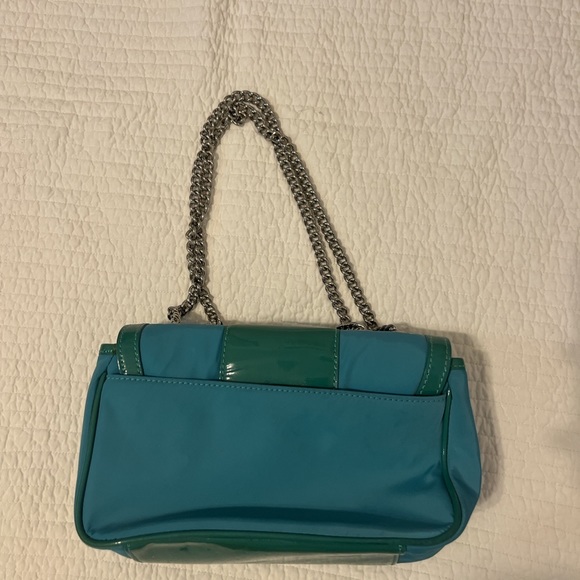 My Flat in London Turquoise & Green Shoulder Bag with Silver Hardware by Jan - Picture 3 of 8